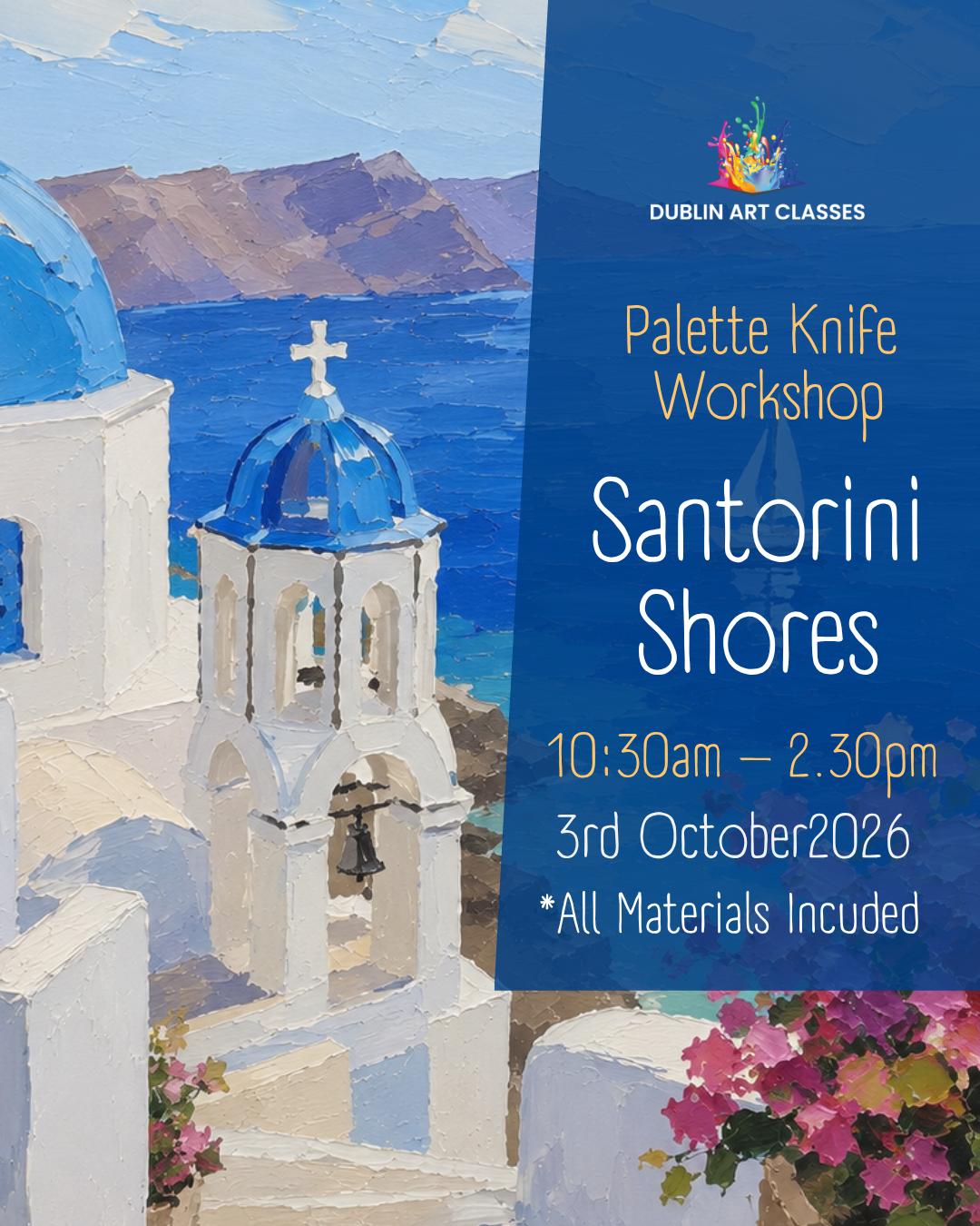 Santorini Shores- Palette Knife Workshop - October 3rd 2026